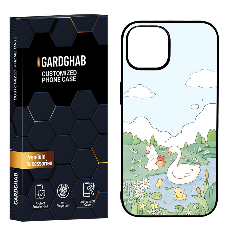 کاور گارد قاب مدل دور ژله ای پشت گلس فانتزی مناسب برای گوشی موبایل اپل iPhone 15