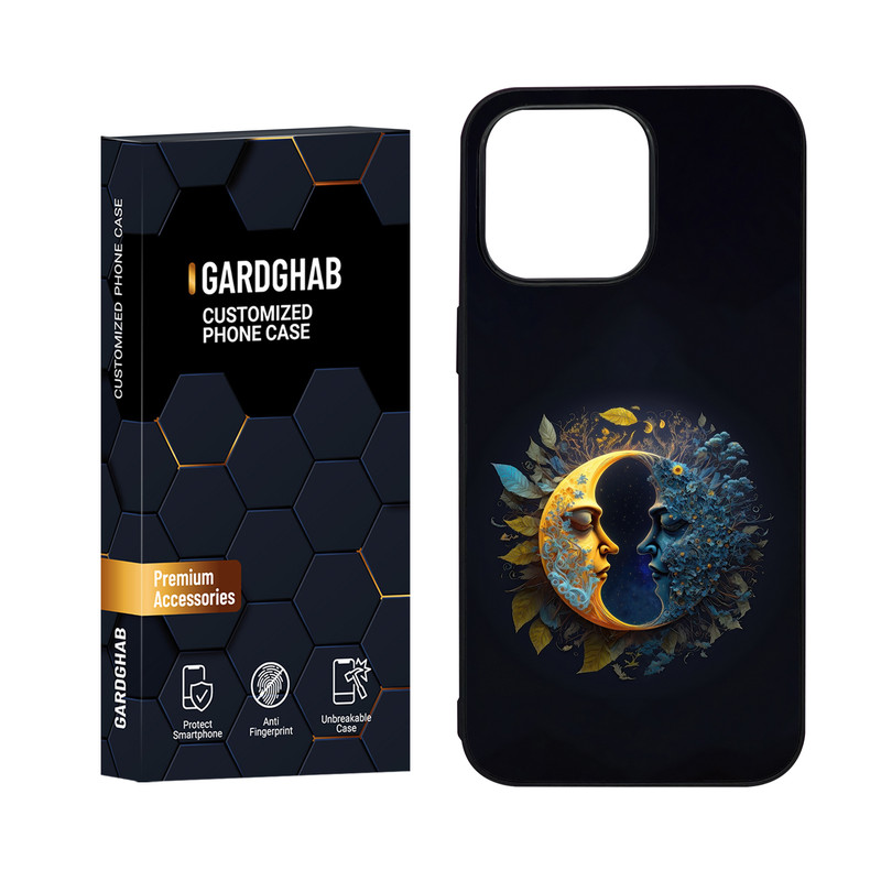 کاور گارد قاب مدل دور ژله ای پشت گلس هنری مناسب برای گوشی موبایل اپل iPhone 15 Pro Max