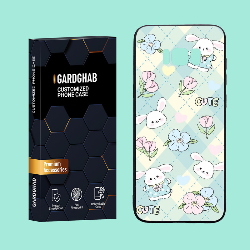 کاور گارد قاب مدل دور ژله ای پشت گلس فانتزی مناسب برای گوشی موبایل سامسونگ Galaxy S8 Plus