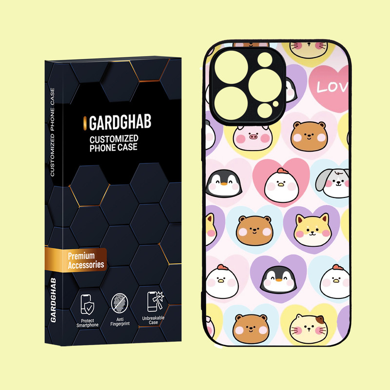 کاور گارد قاب مدل دور ژله ای پشت گلس فانتزی مناسب برای گوشی موبایل اپل iPhone 16 Pro Max