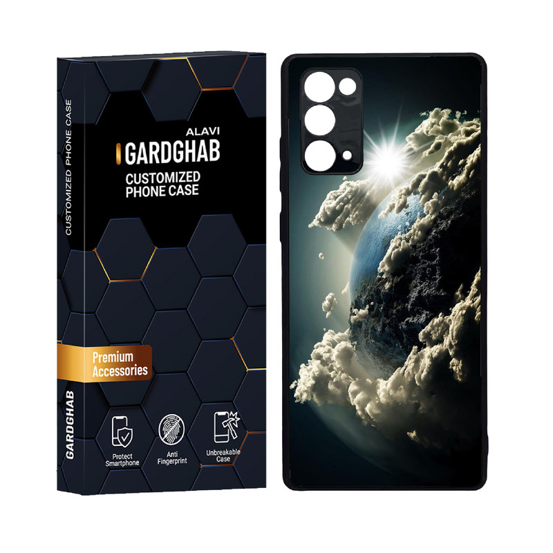 کاور گارد قاب علوی مدل دور ژله ای پشت گلس کهکشان مناسب برای گوشی موبایل سامسونگ Galaxy Note 20