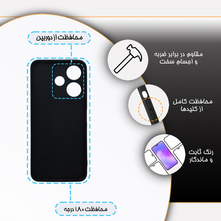 کاور گارد قاب علوی مدل دورژله ای ساده و مینیمال مناسب برای گوشی موبایل شیائومی Poco M6 4G