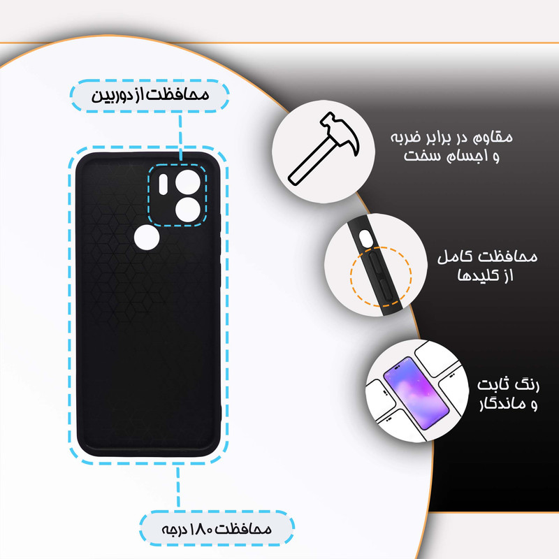 کاور گارد قاب مدل دور ژله ای هنری مناسب برای گوشی موبایل شیائومی Redmi A1 Plus / A2 Plus / Poco C51