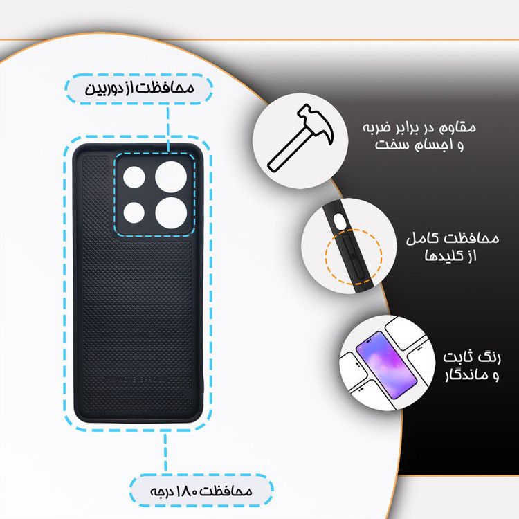 کاور گارد قاب علوی مدل دور ژله ای مناسب برای گوشی موبایل شیائومی Poco M6 Pro