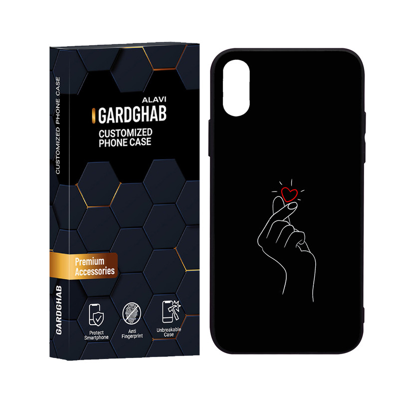 کاور گارد قاب علوی مدل دورژله ای پشت گلس عاشقانه مناسب برای گوشی موبایل اپل iPhone X / XS