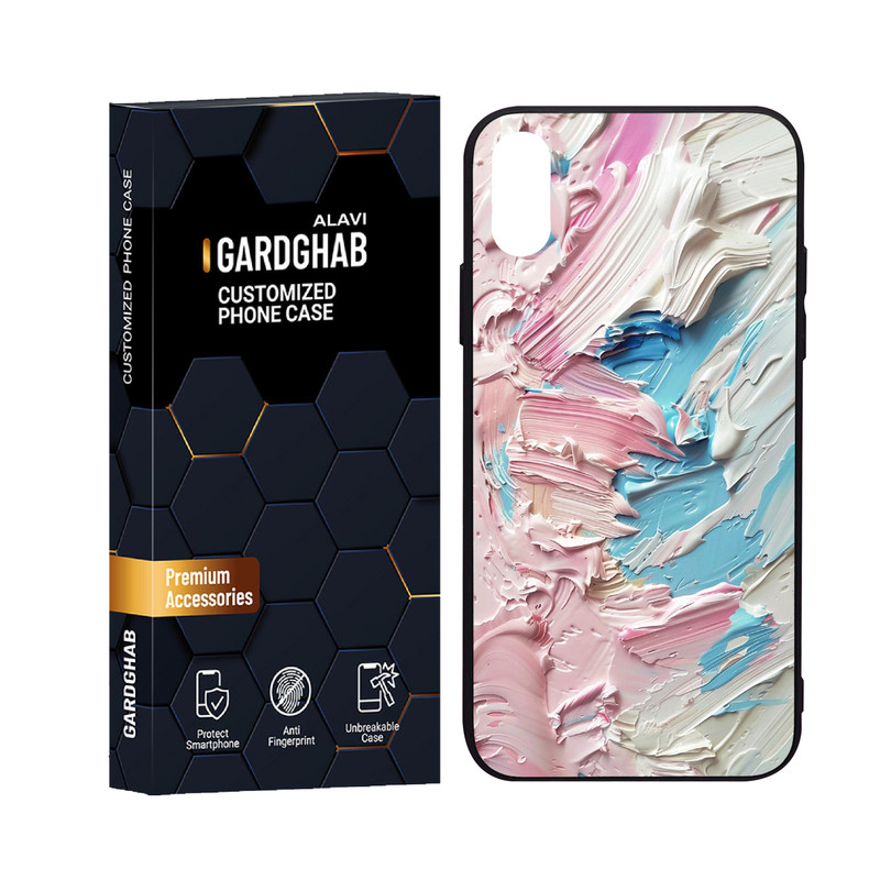 کاور گارد قاب علوی مدل دورژله پشت گلس هنری مناسب برای گوشی موبایل اپل iPhone X / XS