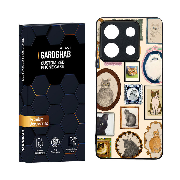 کاور گارد قاب مدل دورژله ای پشت گلس فانتزی مناسب برای گوشی موبایل شیائومی Redmi Note 13 5G