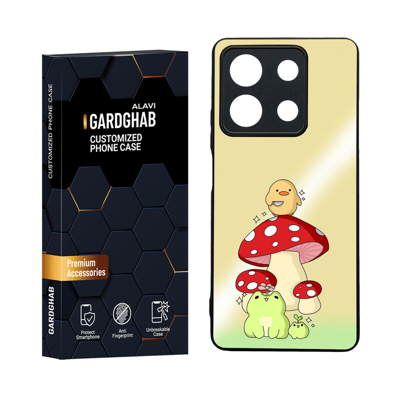 کاور گارد قاب مدل دورژله ای پشت گلس فانتزی مناسب برای گوشی موبایل شیائومی Redmi Note 13 5G