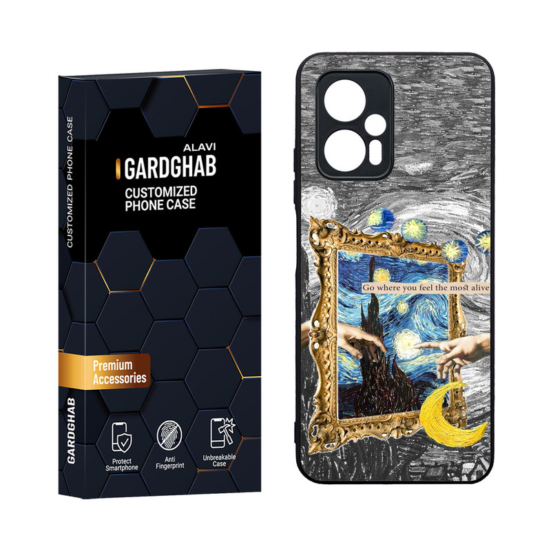 کاور گارد قاب مدل دورژله ای پشت گلس هنری مناسب برای گوشی موبایل شیائومی Poco X4 GT / Redmi Note 11t Pro 5G