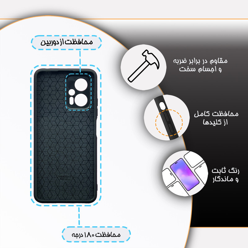 کاور گارد قاب مدل دورژله ای پشت گلس کهکشان مناسب برای گوشی موبایل شیائومی Poco X4 GT / Redmi Note 11t Pro 5G