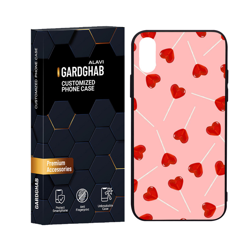 کاور گارد قاب علوی مدل دورژله ای پشت گلس عاشقانه مناسب برای گوشی موبایل اپل iPhone X / XS