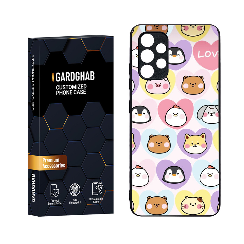 کاور گارد قاب مدل دورژله ای پشت گلس فانتزی مناسب برای گوشی موبایل سامسونگ Galaxy A32 4G