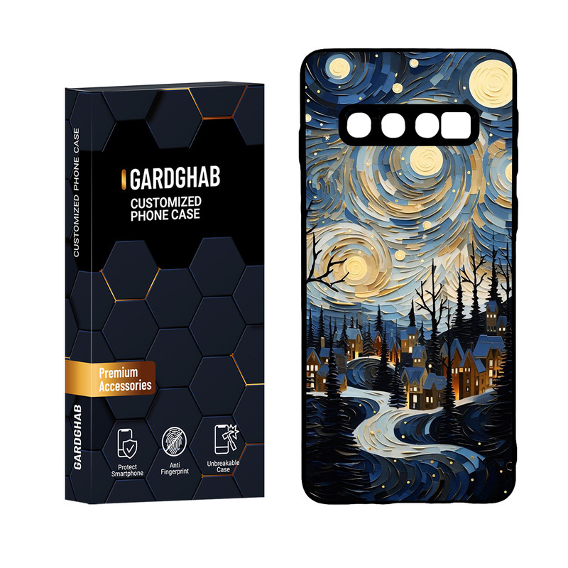 کاور گارد قاب مدل پشت گلس هنری مناسب برای گوشی موبایل سامسونگ Galaxy S10