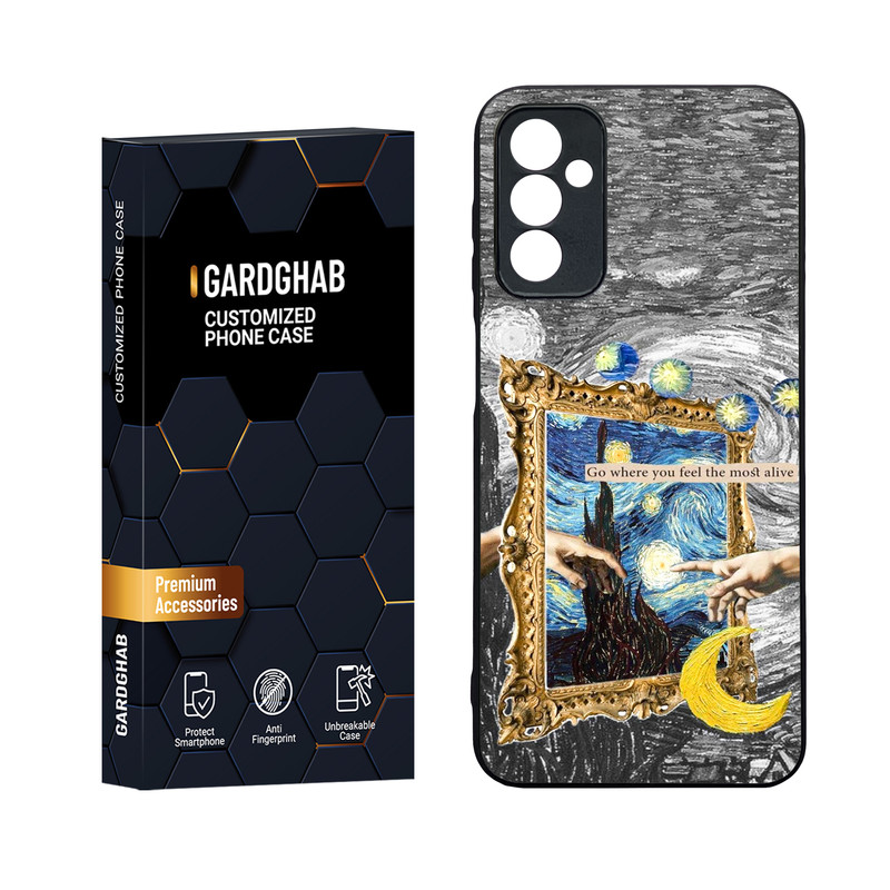 کاور گارد قاب مدل دورژله ای پشت گلس هنری مناسب برای گوشی موبایل سامسونگ Galaxy M13 4G