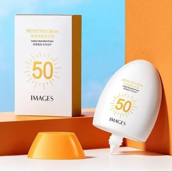 کرم ضد آفتاب بدون رنگ ایمجز SPF 50 مدل Protective مناسب انواع پوست حجم ۴۵ میلی لیتر