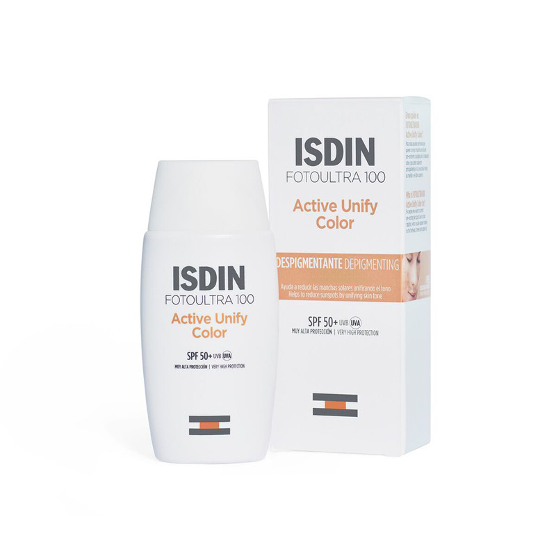 فلوئید ضدآفتاب رنگی ایزدین SPF50 مدل Active Unify مناسب انواع پوست، حجم 50 میلیلیتر
