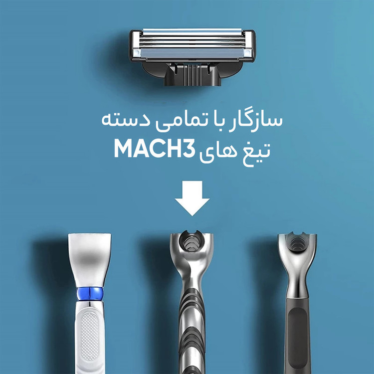 تیغ یدک ژیلت مدل Mach 3 Turbo بسته 4 عددی