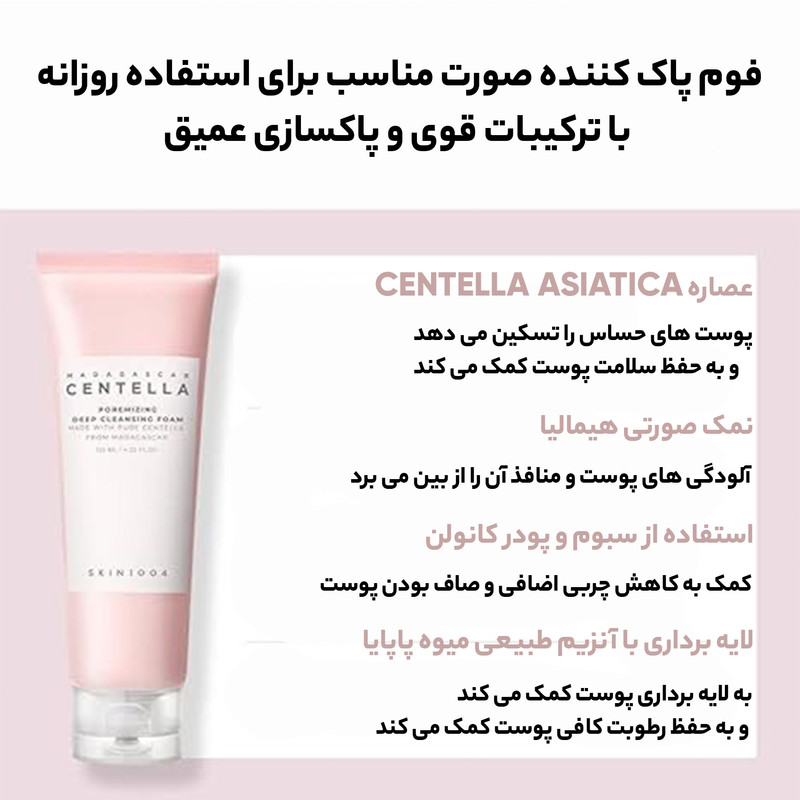 فوم پاک کننده صورت اسکین 1004 مدل Poremizing مناسب برای پوست مختلط حجم 125 میلی لیتر
