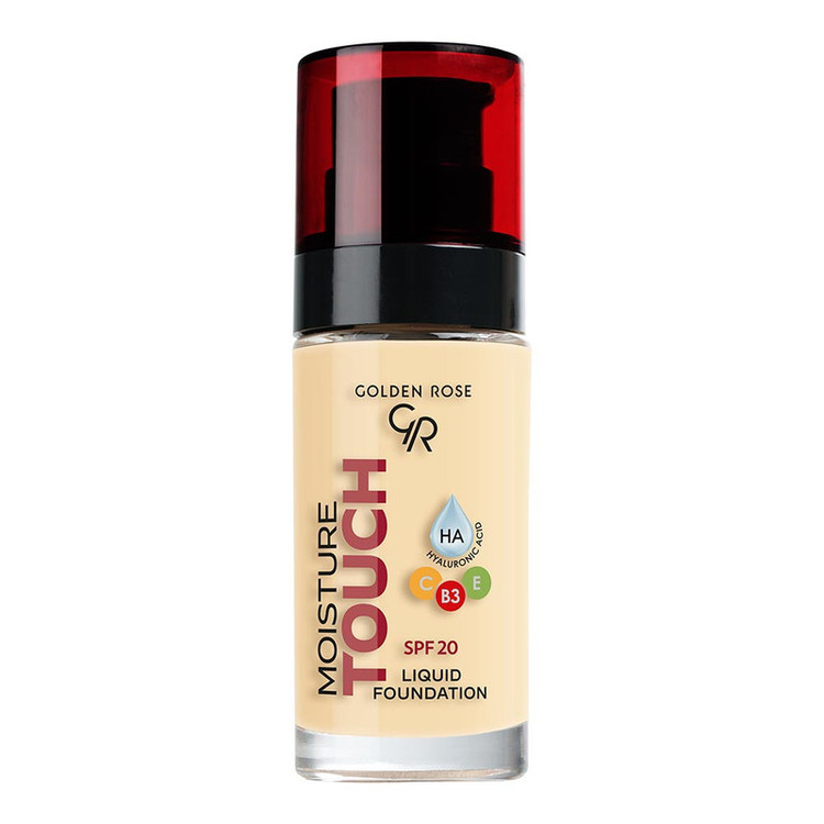 کرم پودر مایع SPF20 گلدن رز مدل Moisture Touch مناسب برای انواع پوست شماره 101 حجم 30 میلیلیتر