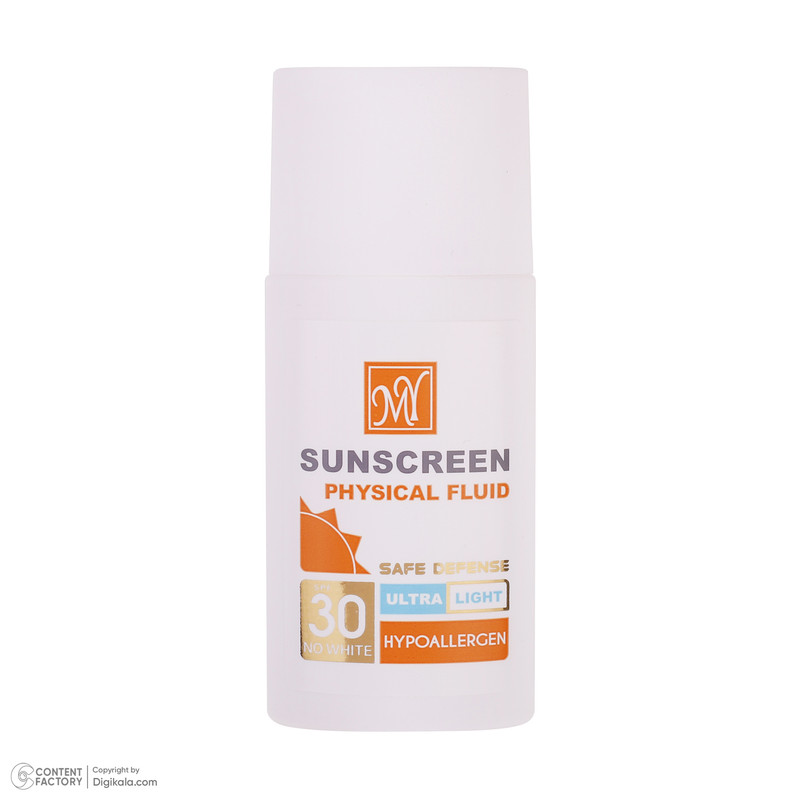 فلوئید ضدآفتاب بیرنگ مای +SPF30 مدل Physicall مناسب انوع پوست، حجم 50 میلیلیتر