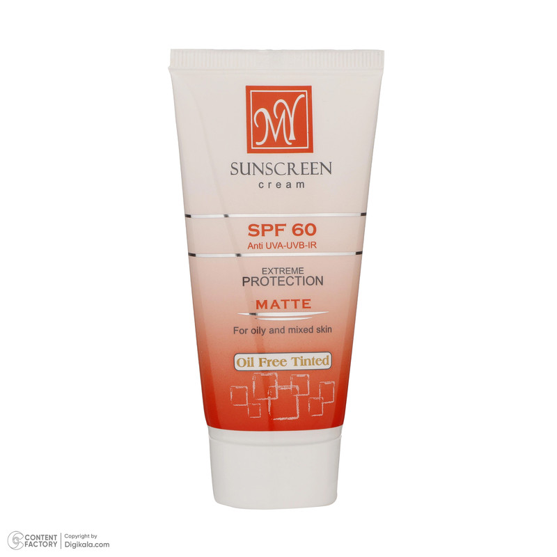 کرم ضدآفتاب رنگی مای مدل SPF60، مناسب پوستهای چرب و مختلط، حجم 50 میلیلیتر