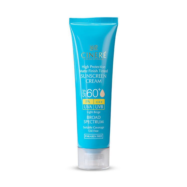 کرم ضدآفتاب رنگی سینره +SPF60 مدل 8411، مناسب پوستهای چرب، حجم 50 میلیلیتر