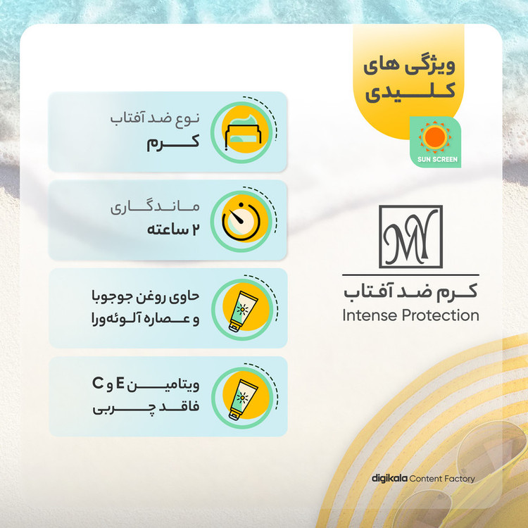 کرم ضدآفتاب بیرنگ مای SPF30 مدل Intense Protection، مناسب پوستهای مختلط و چرب، حجم 50 میلی گرم