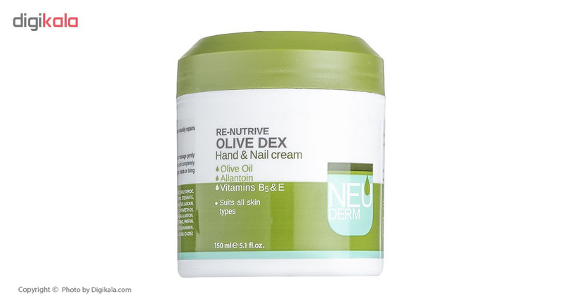 کرم مرطوبکننده دست و ناخن نئودرم مدل Olive Dex حجم 150 میلیلیتر