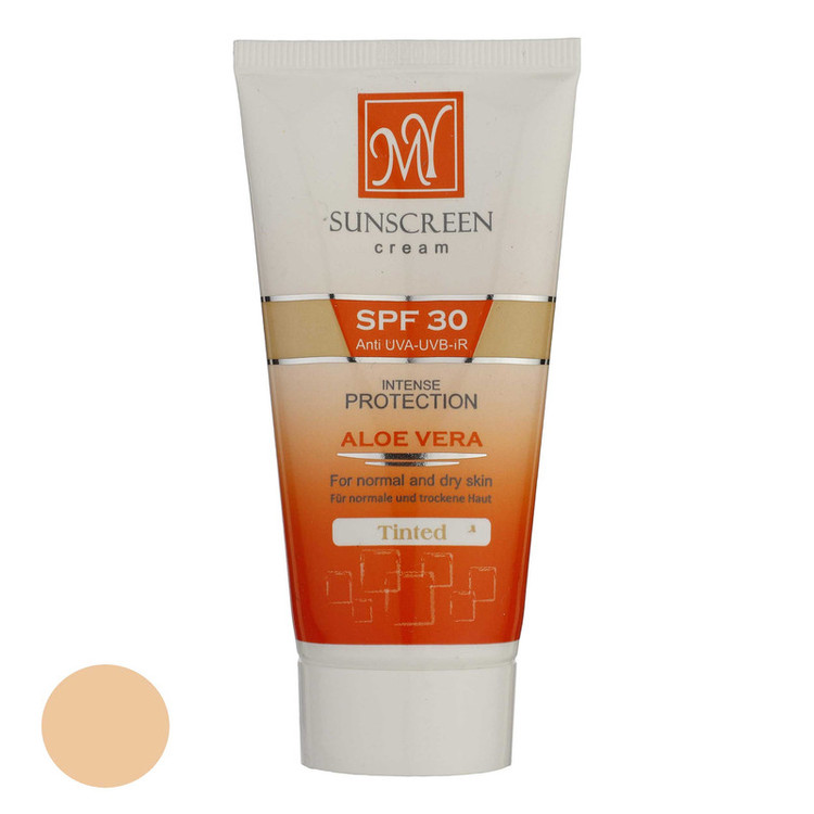 کرم ضدآفتاب رنگی مای مدل SPF30، مناسب پوستهای خشک و معمولی، حجم 50 میلیلیتر