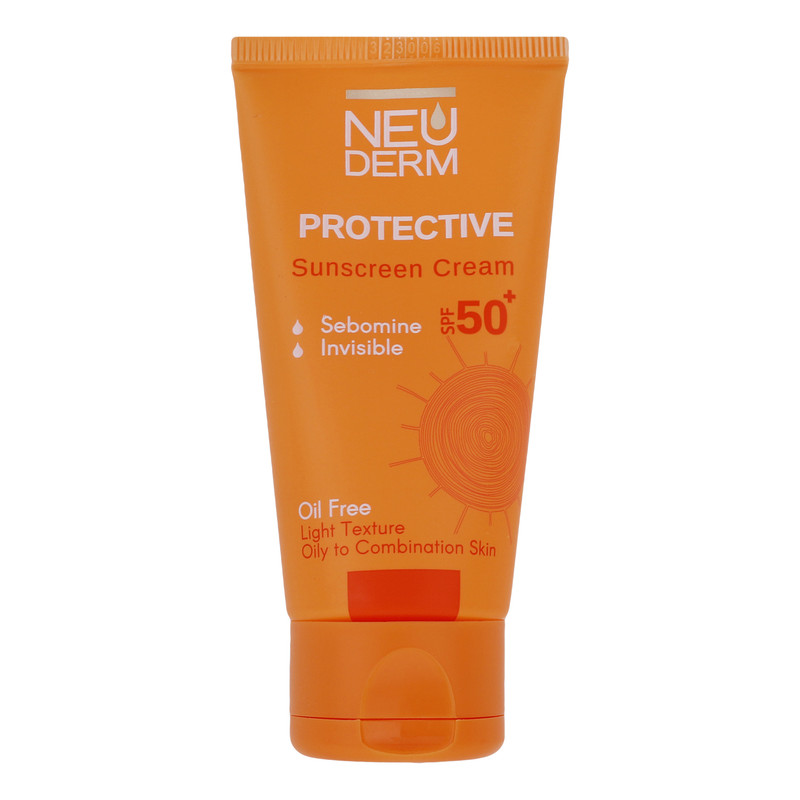 کرم ضدآفتاب بیرنگ نئودرم مدل Highly Protective SPF50، مناسب پوستهای چرب تا مختلط، حجم 50 میلیلیتر