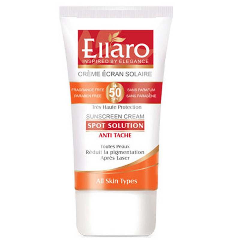 کرم ضد آفتاب و ضد لک بدون رنگ الارو SPF50 مدل Spot Solution محافظ UVA ،UVB، مناسب انواع پوست تحت لیسانس حجم 40 میلیلیتر