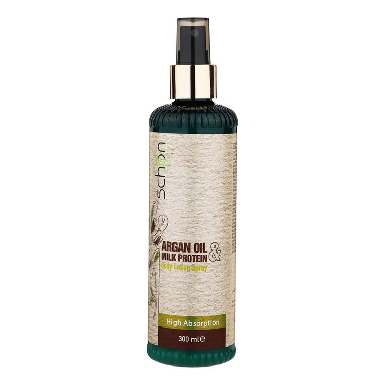 لوسیون بدن شون مدل Argan Oil And Milk Protein حجم 300 میلیلیتر با عصاره آرگان و پروتئین شیر، مرطوبکننده قوی پوست، جذب بالا، ساخت ایران، دارای مجوز سازمان غذا و دارو