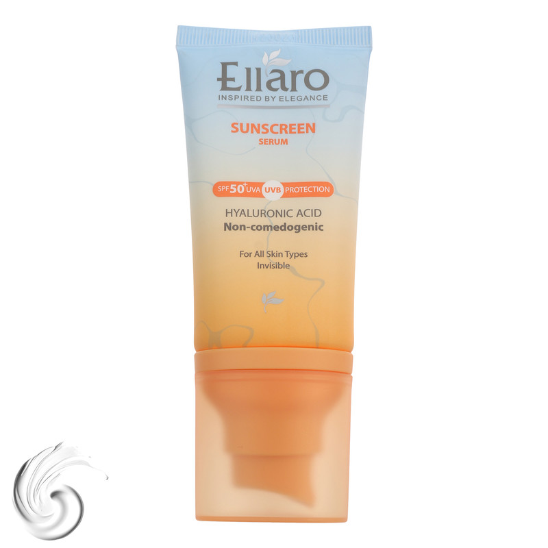 کرم ضد آفتاب بیرنگ صورت الارو SPF 50 مدل Hyaluronic acid محافظ در برابر اشعه UVA و UVB مناسب برای انواع پوست حجم 40 میلیلیتر