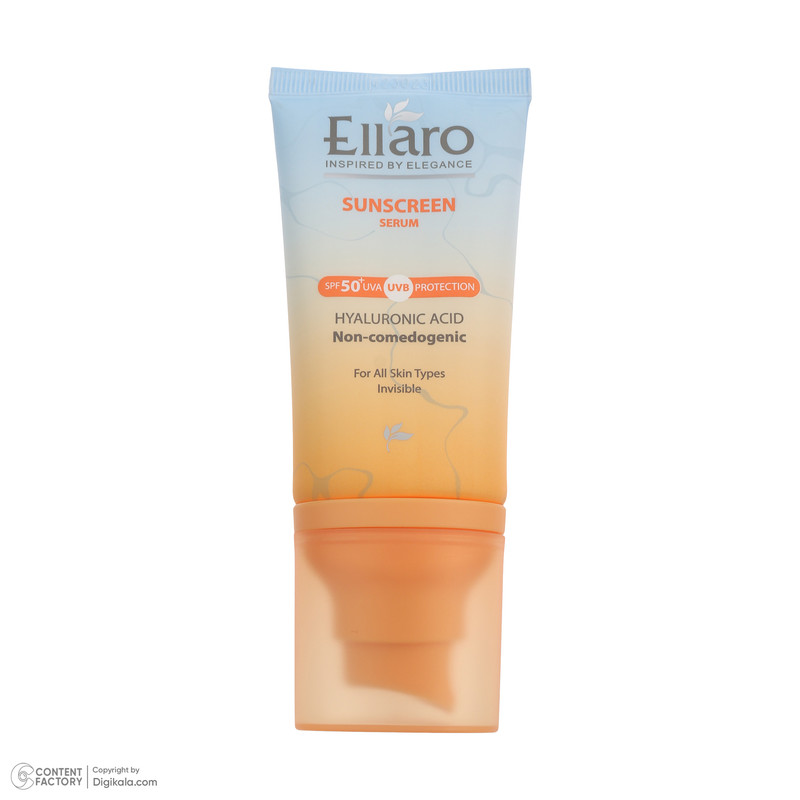 کرم ضد آفتاب بیرنگ صورت الارو SPF 50 مدل Hyaluronic acid محافظ در برابر اشعه UVA و UVB مناسب برای انواع پوست حجم 40 میلیلیتر