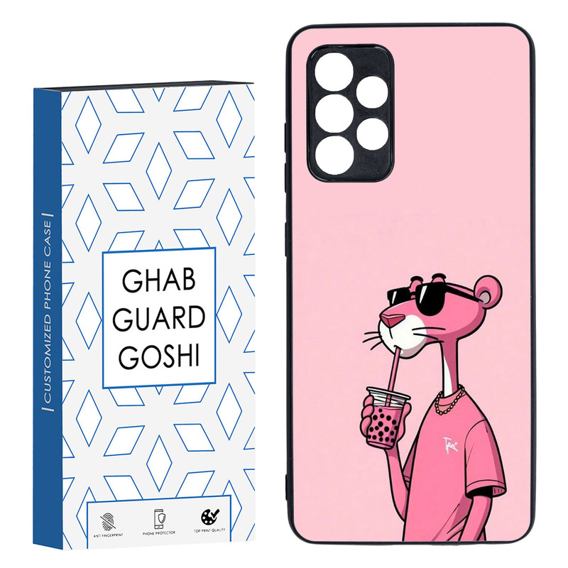 کاور قاب گارد گوشی طرح پلنگ صورتی کد TPU-213 مناسب برای گوشی موبایل سامسونگ Galaxy A52
