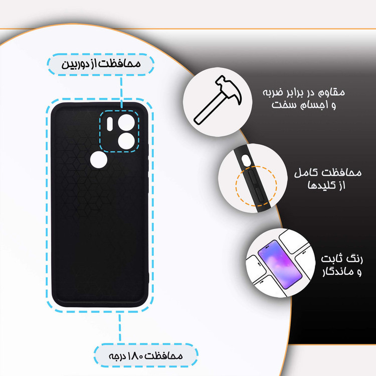کاور گارد قاب مدل دور ژله ای دخترانه مناسب برای گوشی موبایل شیائومی Redmi A1 Plus / A2 Plus / Poco C50 / Poco C51