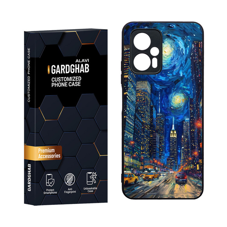 کاور گارد قاب مدل دورژله ای پشت گلس هنری مناسب برای گوشی موبایل شیائومی Poco X4 GT / Redmi Note 11t Pro 5G