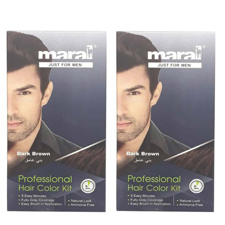 کیت رنگ مو مارال مدل 05 حجم 100 میلی لیتر رنگ قهوه ای تیره مجموعه 2 عددی