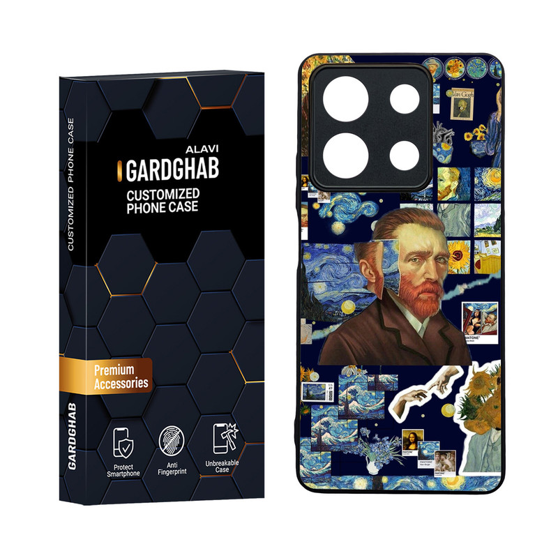 کاور گارد قاب مدل دورژله ای پشت گلس هنری مناسب برای گوشی موبایل شیائومی Redmi Note 13 5G
