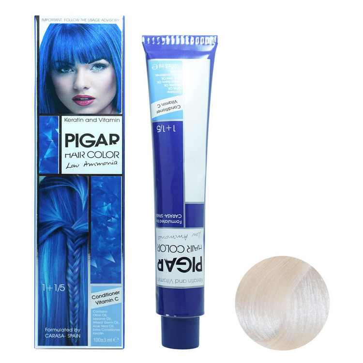 رنگ مو پیگار شماره 90.01 حجم 100 میلی لیتر رنگ نقره ای