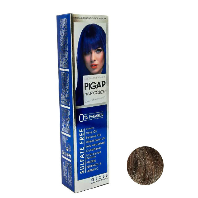 رنگ مو پیگار سری طبیعی قوی شماره 6.00 حجم 100 میلی لیتر رنگ بلوند تیره قوی