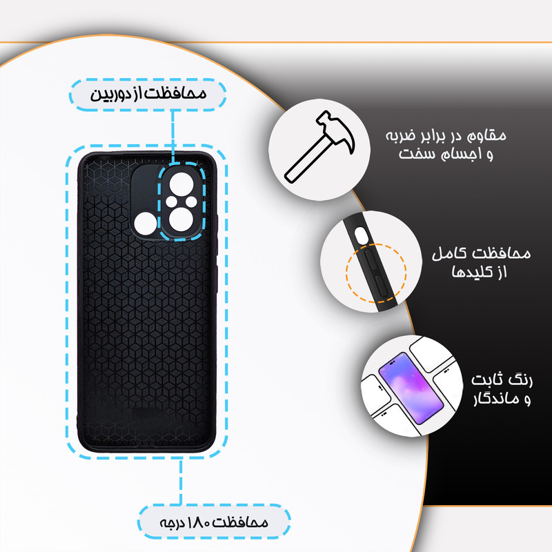 کاور گارد قاب مدل گل مناسب برای گوشی موبایل شیائومی Poco C55