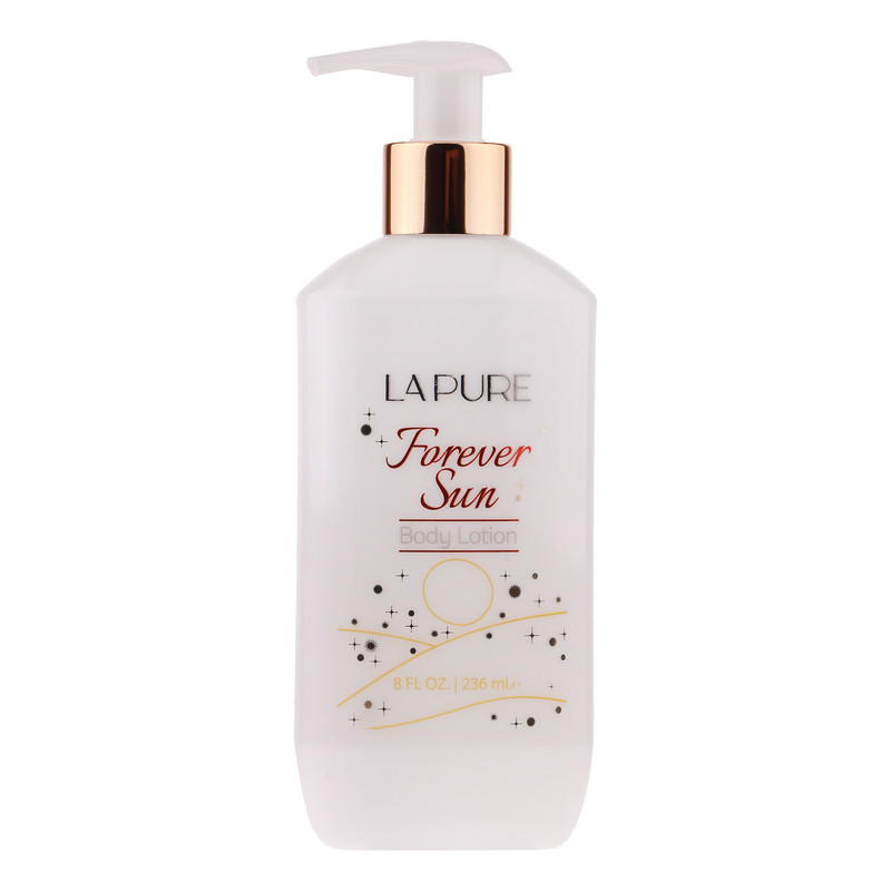 لوسیون بدن کرمی لپیور مدل Forever Sun حجم 236 میلی‌لیتر مناسب بانوان، مرطوب‌کننده و ضد خشکی پوست با ترکیبات گلیسیرین، آلانتوئین و پارافین مایع، جذب سریع و رایحه ماندگار