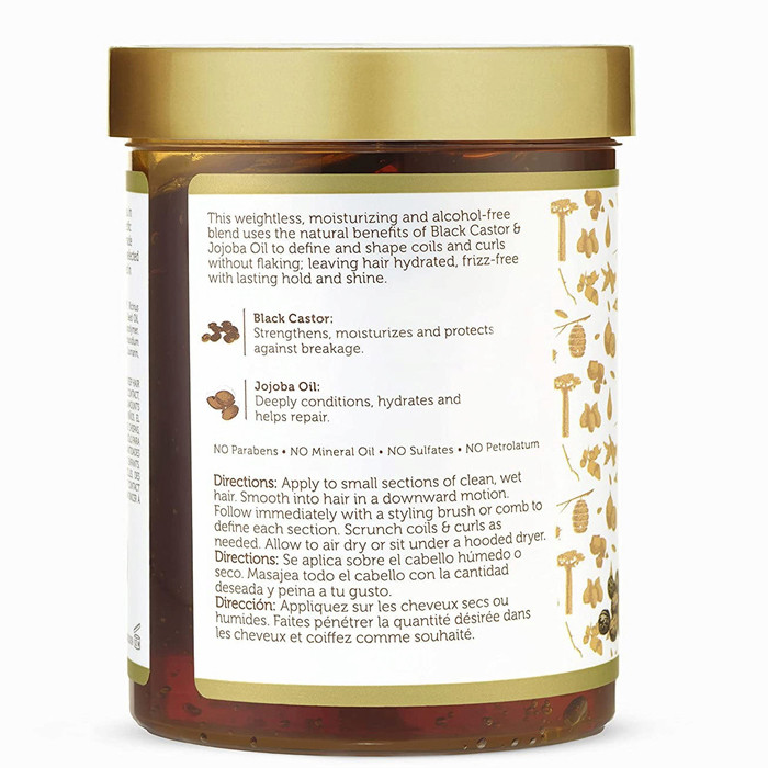 ژل حالتدهنده مو آفریکن پراید مدل Black Castor & Jojoba Oil حجم 510 میلیلیتر