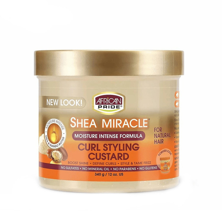 ژل مو آفریکن پراید مدل Curl Styling Custard حجم 340 میلیلیتر
