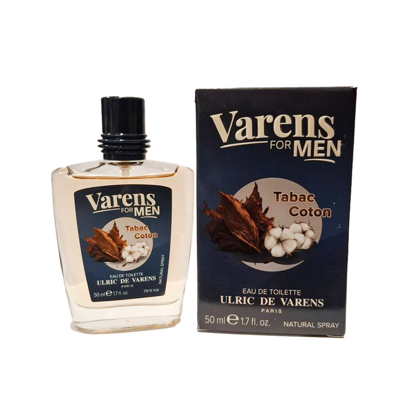 ادوتویلت اولریک دو وارن مدل tabac coton با رایحه گرم، شیرین حجم 50 میلیلیتر
