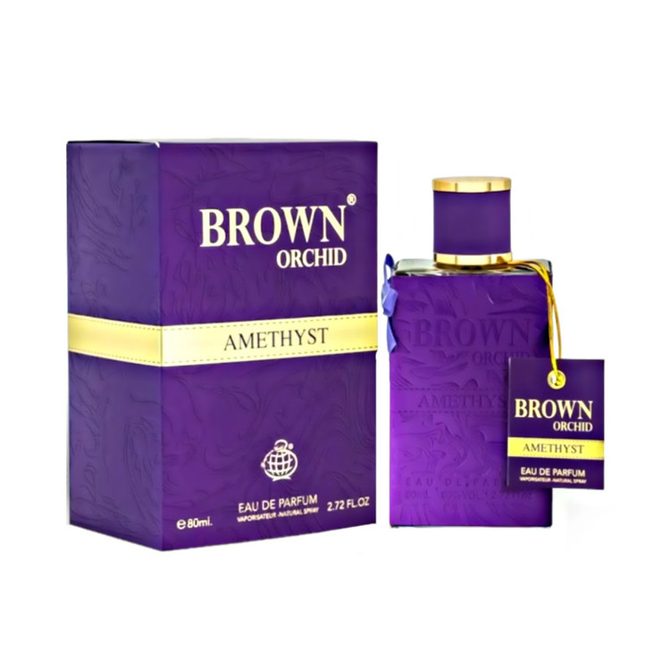 ادوپرفیوم زنانه فراگرنس ورد مدل Brown Orchid Amethyst با رایحه شیرین حجم 80 میلیلیتر