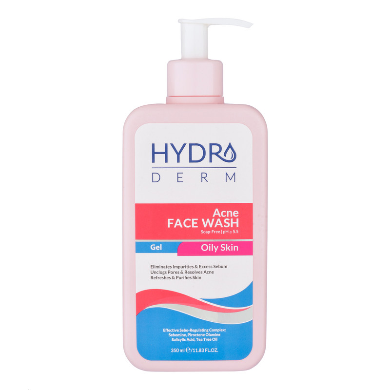 ژل شستوشوی صورت هیدرودرم مدل Acne مناسب پوستهای چرب حجم 350 میلیلیتر