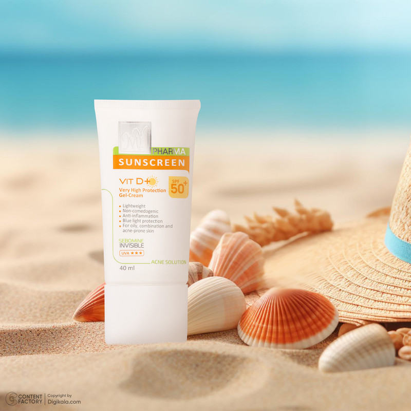 کرم ضدآفتاب بیرنگ مای سری فارما مدل SPF50، مناسب پوستهای چرب و مختلط، حجم 40 میلیلیتر