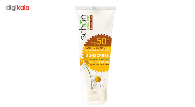 کرم ضد آفتاب رنگی شون SPF50 مدل Chamomile extract مناسب پوست های خشک و معمولی حجم 50 میلی لیتر
